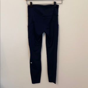 Navy lululemon fast and free leggings
